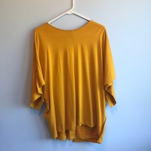 COS Mustard Top with Panel Detail on Back. Size L